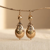 PENDIENTES VINTAGE BOHEMIO GOTA IMITATION PERLA