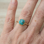 ANILLO BOHEMIO TURQUESA ORO