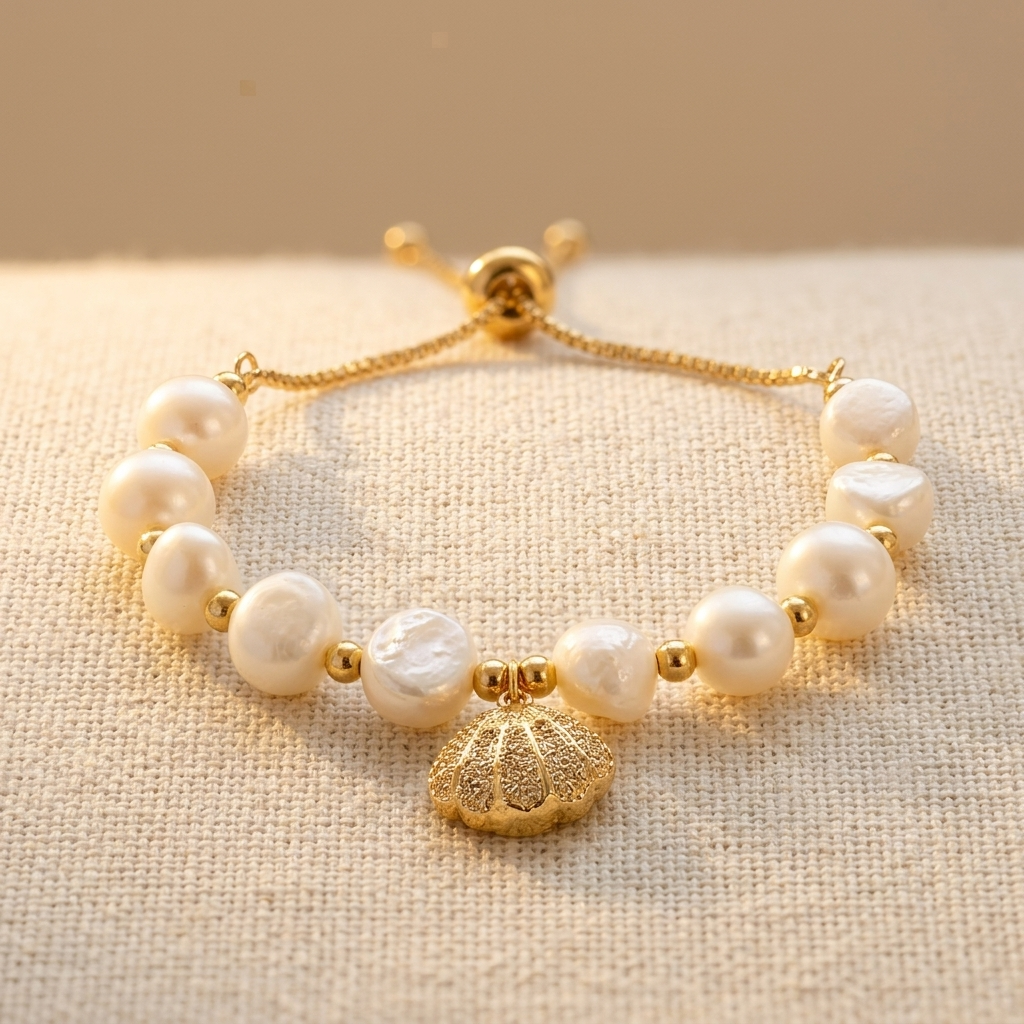 PULSERA STERLING PLATA BAROQUE PERLA