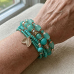 PULSERA 4-PIEZA BOHEMIO MENTHE TURQUESA
