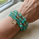 PULSERA 4-PIEZA BOHEMIO MENTHE TURQUESA