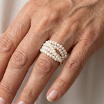 ANILLO TISSÉ MULTI-RANGS EAU DOUCE PERLA