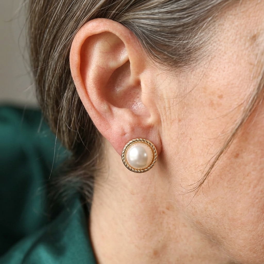 PENDIENTES VINTAGE FRANÇAIS BAROQUE PERLA