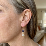 PENDIENTES TRICOLORE EAU DOUCE PERLA