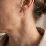PENDIENTES PLAQUÉ ORO REDONDO TURQUESA CLOU OREILLE