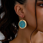 PENDIENTES TURQUESA BOHEMIO REDONDO