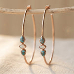 PENDIENTES TURQUESA FAIT MAIN BOHEMIO ARO PIERRE