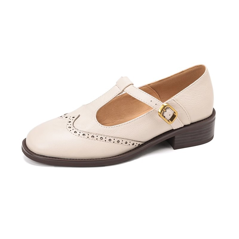SANDALIAS BROGUE DE CUERO DE ESTILO RETRO