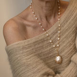 COLLAR BAROQUE PERLA ORO COLGANTE