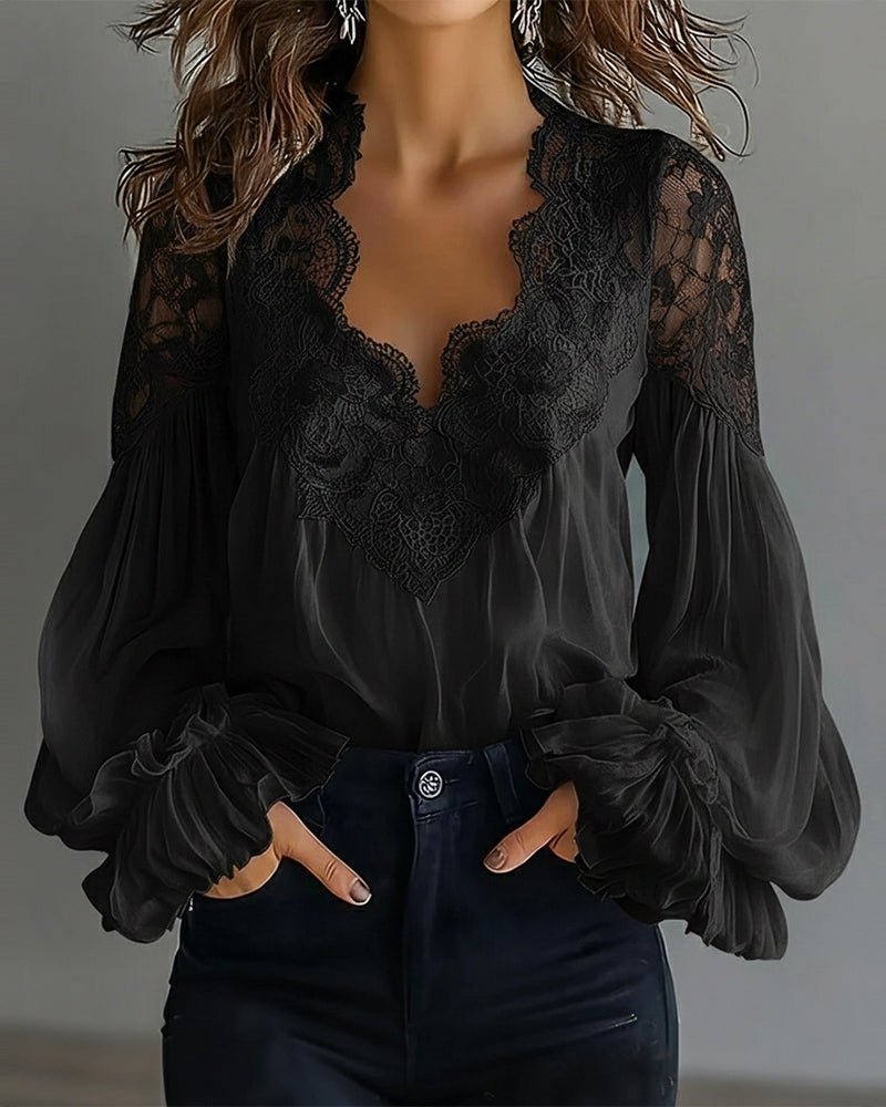 BLUSA DE ENCAJE ELEGANTE PARA MUJER - VALERINA MARBELLA