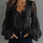 BLUSA DE ENCAJE ELEGANTE PARA MUJER - VALERINA MARBELLA