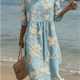 VESTIDO MIDI CON ESTAMPADO BOTÁNICO - VALERINA MARBELLA