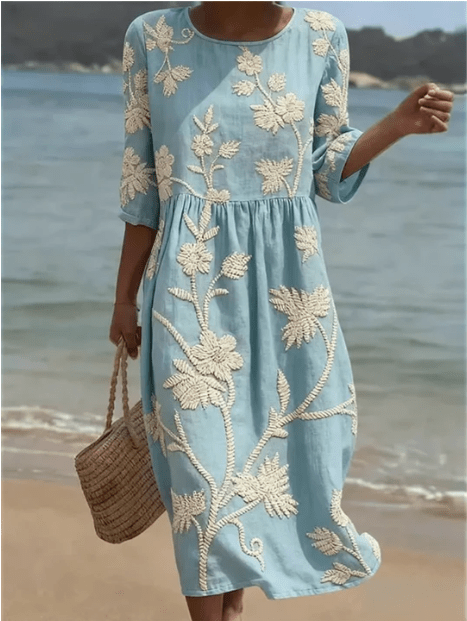 VESTIDO MIDI CON ESTAMPADO BOTÁNICO - VALERINA MARBELLA