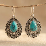 PENDIENTES VINTAGE GOTA TURQUESA COLGANTE
