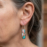 PENDIENTES CRÉATIF BOHEMIO IMITATION TURQUESA MOTIVO RÉTRO JOYAS