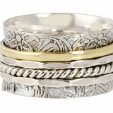 ANILLO VINTAGE ORO & PLATA ROSA