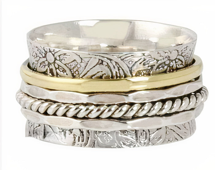 ANILLO VINTAGE ORO & PLATA ROSA
