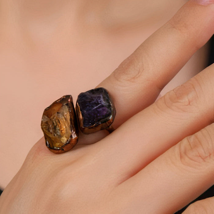 ANILLO VINTAGE NATUREL INCRUSTÉ PIERRE