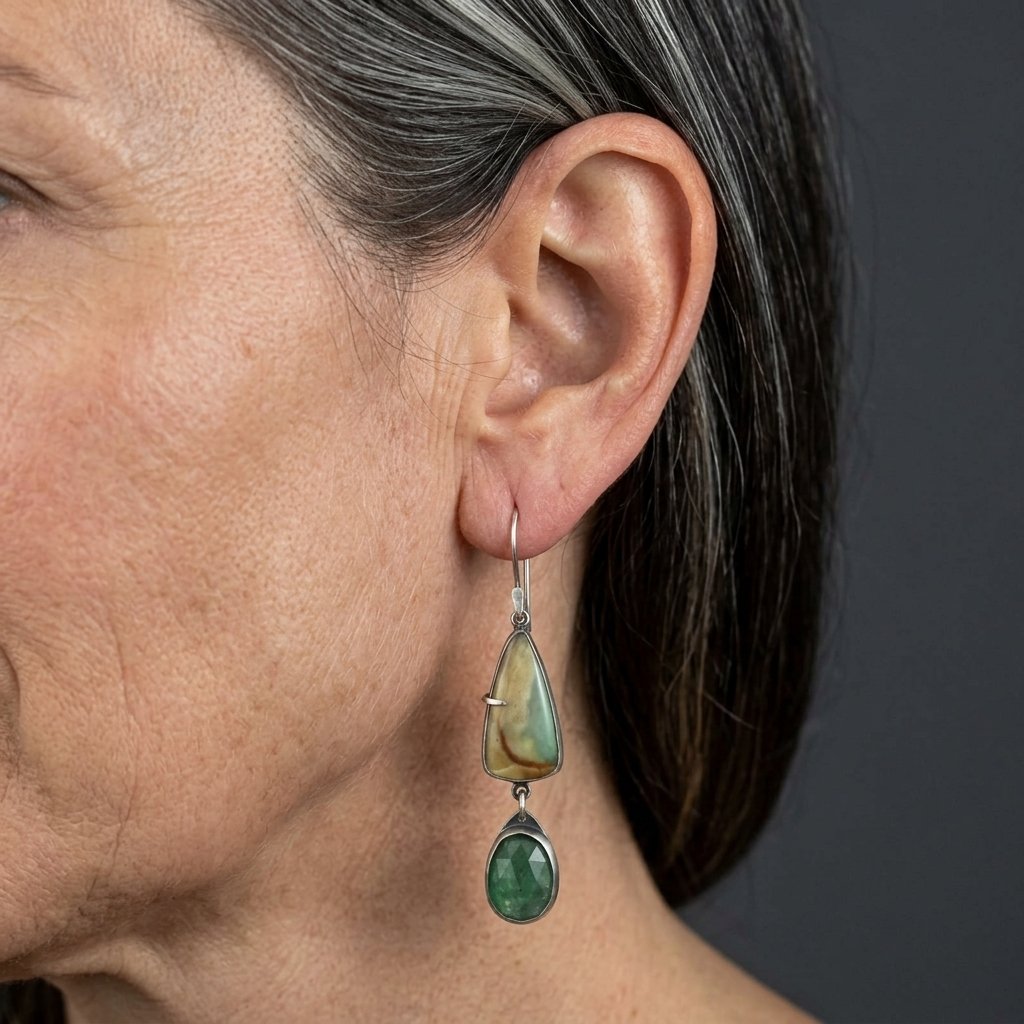 PENDIENTES BOHEMIO TURQUESA GOTA