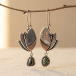 PENDIENTES BOHEMIO PLATEADO IRRÉGULIER TURQUESA GÉOMÉTRIE