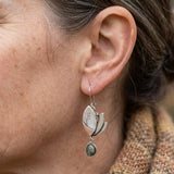 PENDIENTES BOHEMIO PLATEADO IRRÉGULIER TURQUESA GÉOMÉTRIE