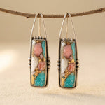 PENDIENTES CRÉATIF BOHEMIO IMITATION TURQUESA MOTIVO RÉTRO JOYAS