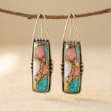 PENDIENTES CRÉATIF BOHEMIO IMITATION TURQUESA MOTIVO RÉTRO JOYAS