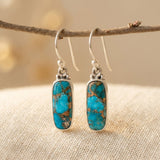 PENDIENTES TURQUESA VINTAGE STYLE RECTANGULAIRE CON RÉSINE