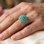 ANILLO VINTAGE TURQUESA RACIMO COCKTAIL