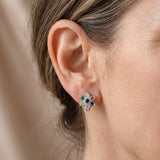 PENDIENTES PERLA CIRCONA FLORAL ARO