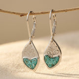 PENDIENTES TURQUESA CORAZÓN FEUILLE