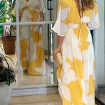 Elegant Floral Midi Dress with Harmony Design