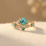 ANILLO ELEGANTE VINTAGE TURQUESA IMPOSANT PLAQUÉ ORO