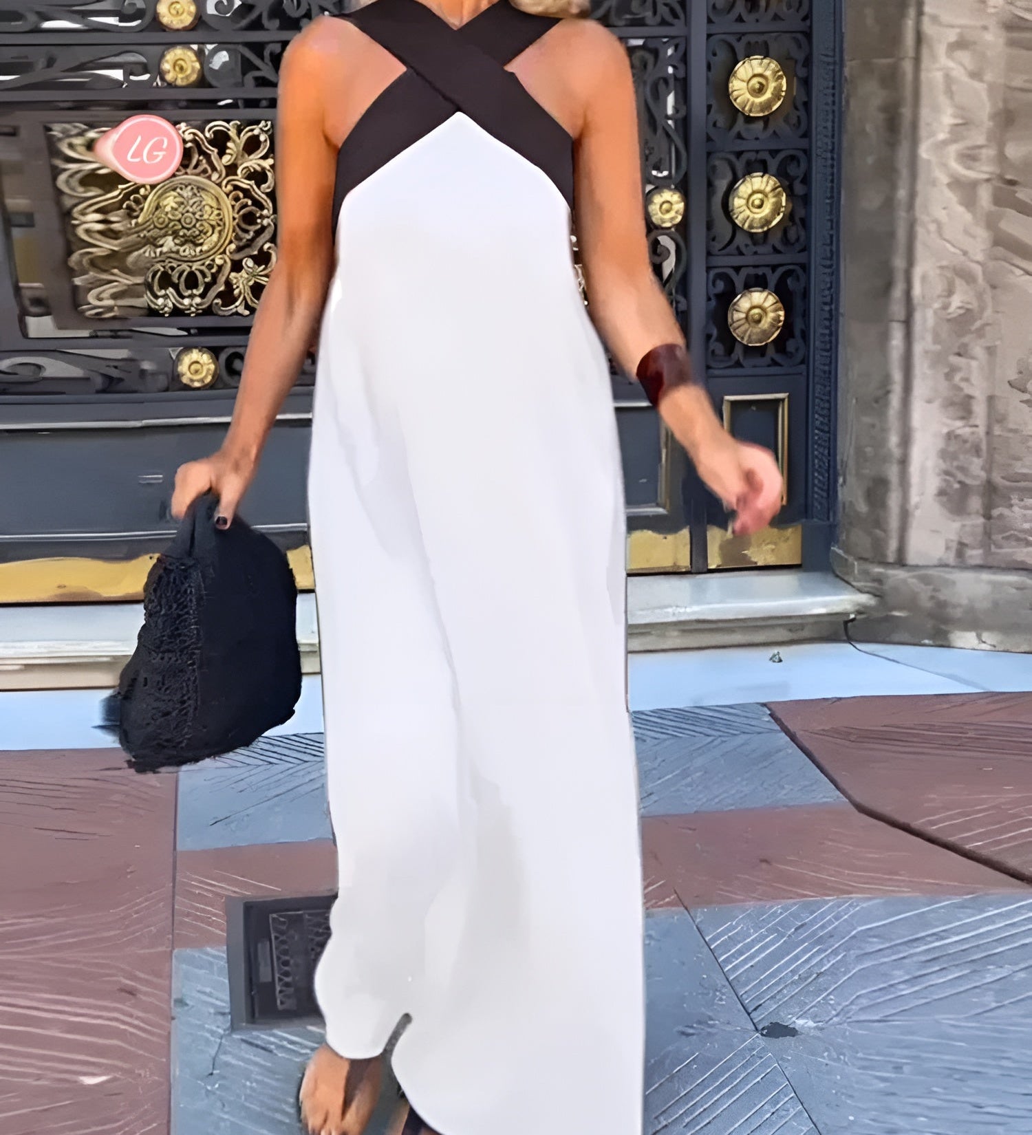 DELPHINE | DRESS WITH CROSSED CUT