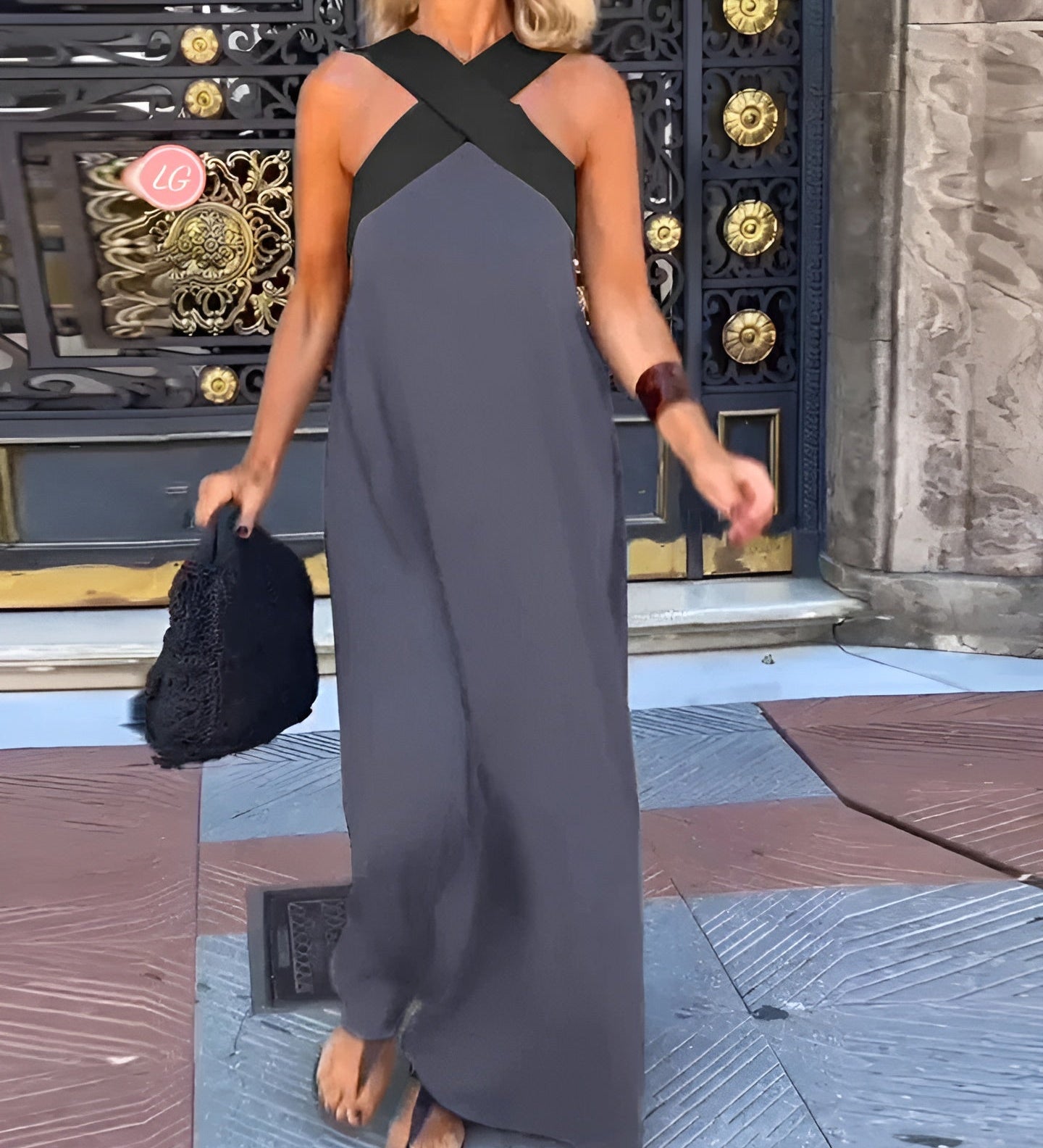 DELPHINE | DRESS WITH CROSSED CUT