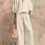 Léonie | Ensemble Deux Pièces Élégant en Coton et Lin