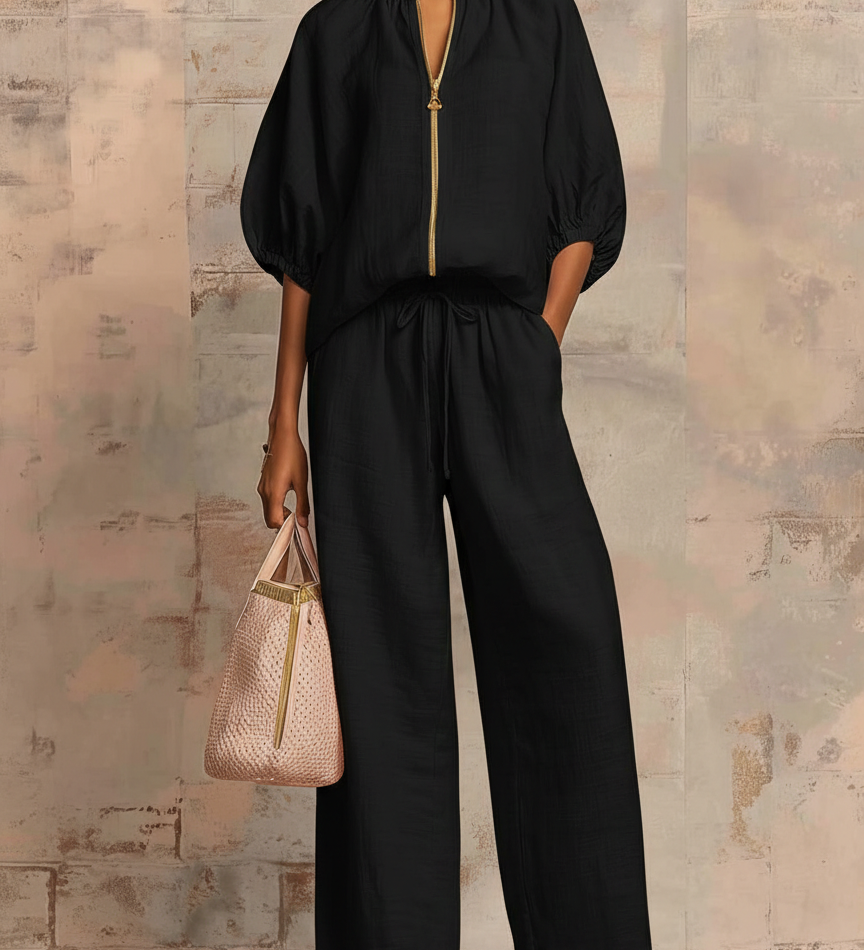 Léonie | Ensemble Deux Pièces Élégant en Coton et Lin