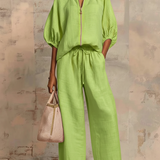 Léonie | Ensemble Deux Pièces Élégant en Coton et Lin