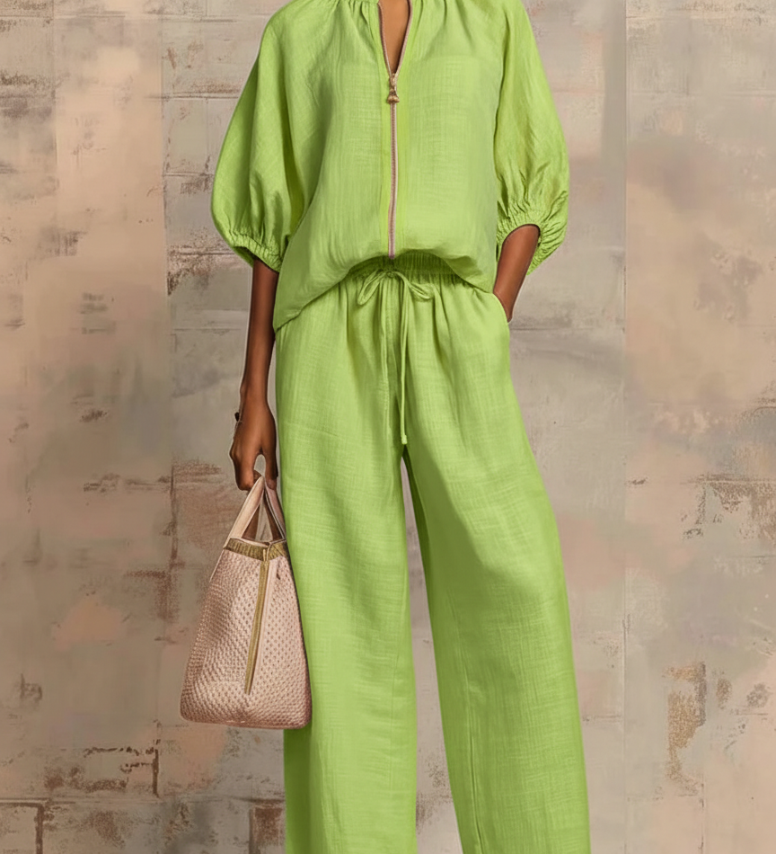 Léonie | Ensemble Deux Pièces Élégant en Coton et Lin