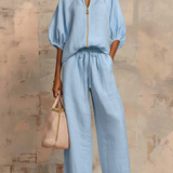 Léonie | Ensemble Deux Pièces Élégant en Coton et Lin