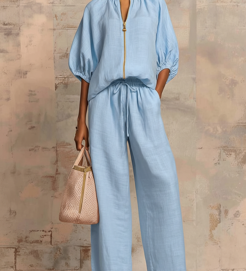 Léonie | Ensemble Deux Pièces Élégant en Coton et Lin