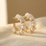 PENDIENTES BOHEMIO VINTAGE ALLIAGE ARO CON BAROQUE PERLA ACCENTS