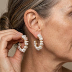 PENDIENTES BOHEMIO VINTAGE ALLIAGE ARO CON BAROQUE PERLA ACCENTS