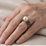 ANILLO VINTAGE PERLA DORADO
