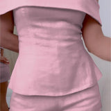 CONJUNTO DE DOS PIEZAS DE ALGODÓN Y LINO BLANCO