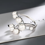 ANILLO VINTAGE INCRUSTÉ PERLES PLATA