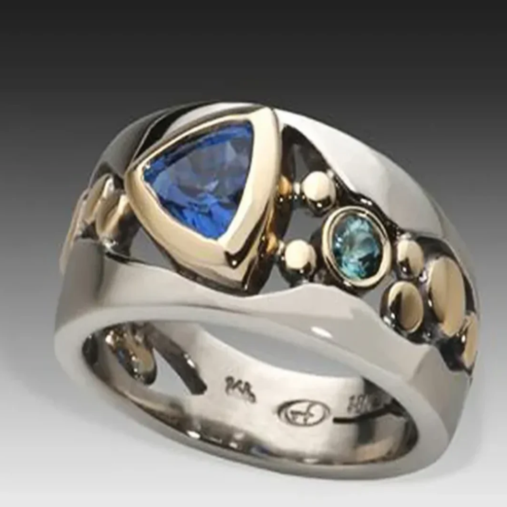 ANILLO VINTAGE AZUL CRISTAL