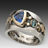 ANILLO VINTAGE AZUL CRISTAL