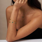 PULSERA ESMERALDA MAILLON CADENA | ORO
