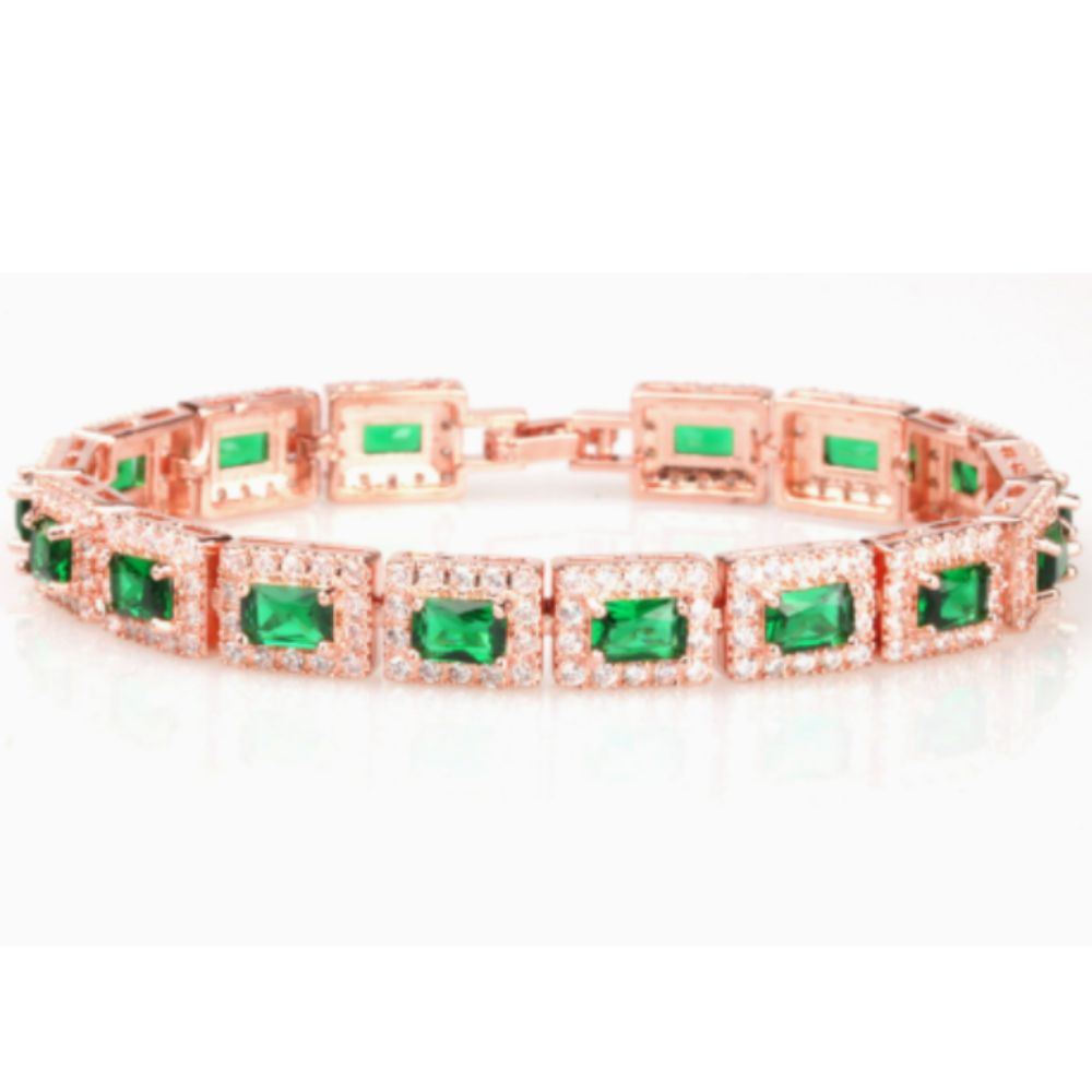 PULSERA ESMERALDA VERDE IMPOSANT ORO